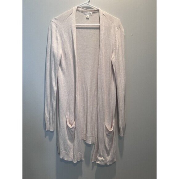 Madison Jules Cardigan Lightweight Open Front Pockets Ivory Size Small - Picture 1 of 9